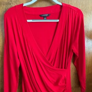 Red surplice stretchy top